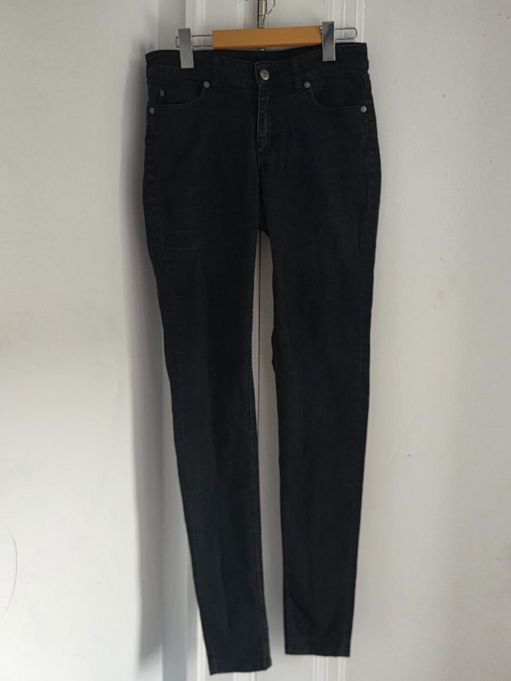 Cheap Monday Him Spray Black Super Skinny Jeans Size 30/31